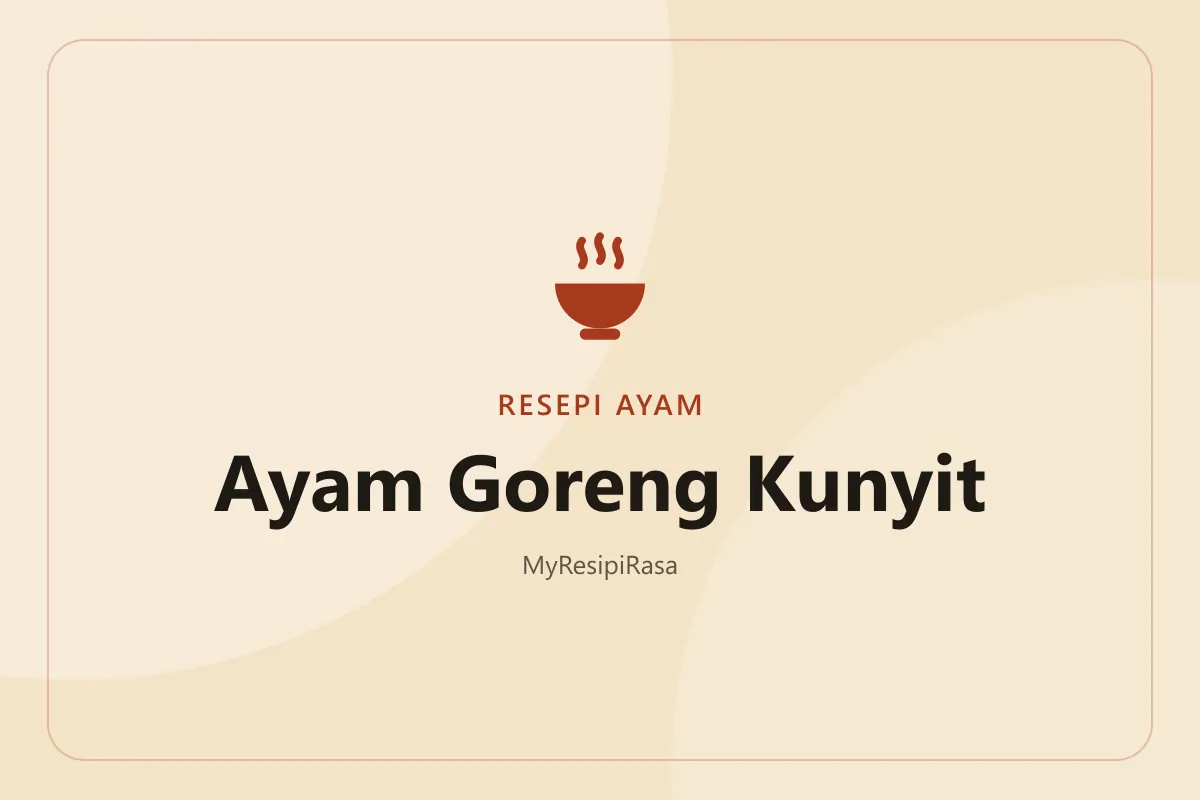 Resepi ayam goreng kunyit rangup berwarna keemasan di atas pinggan bersama hirisan timun