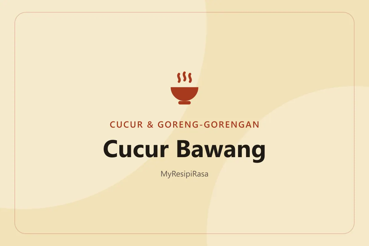 Resepi cucur bawang rangup keemasan dengan hirisan bawang besar dan daun bawang di atas rak dawai