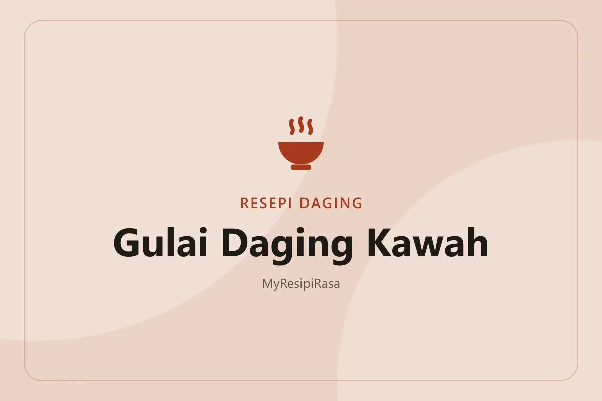 Resepi gulai daging kawah ala kenduri kahwin dengan kuah santan kemerahan dan kentang di dalam periuk besar