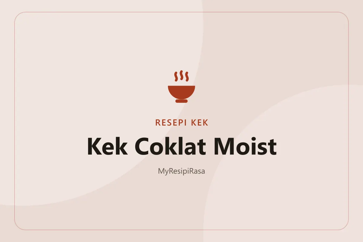 Resepi kek coklat moist berpotongan segi empat dengan topping coklat susu pekat yang tebal