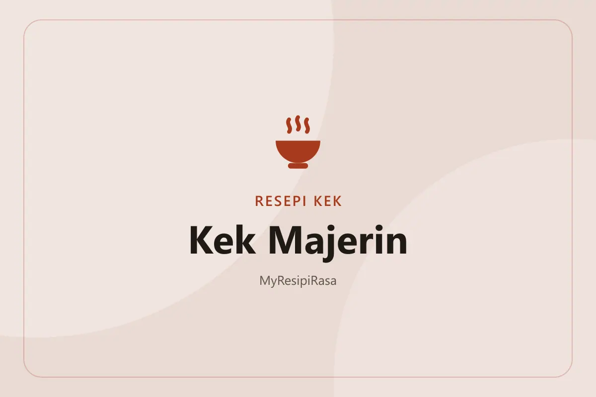Kek majerin gebu ala kampung berpotongan segi empat di atas pinggan