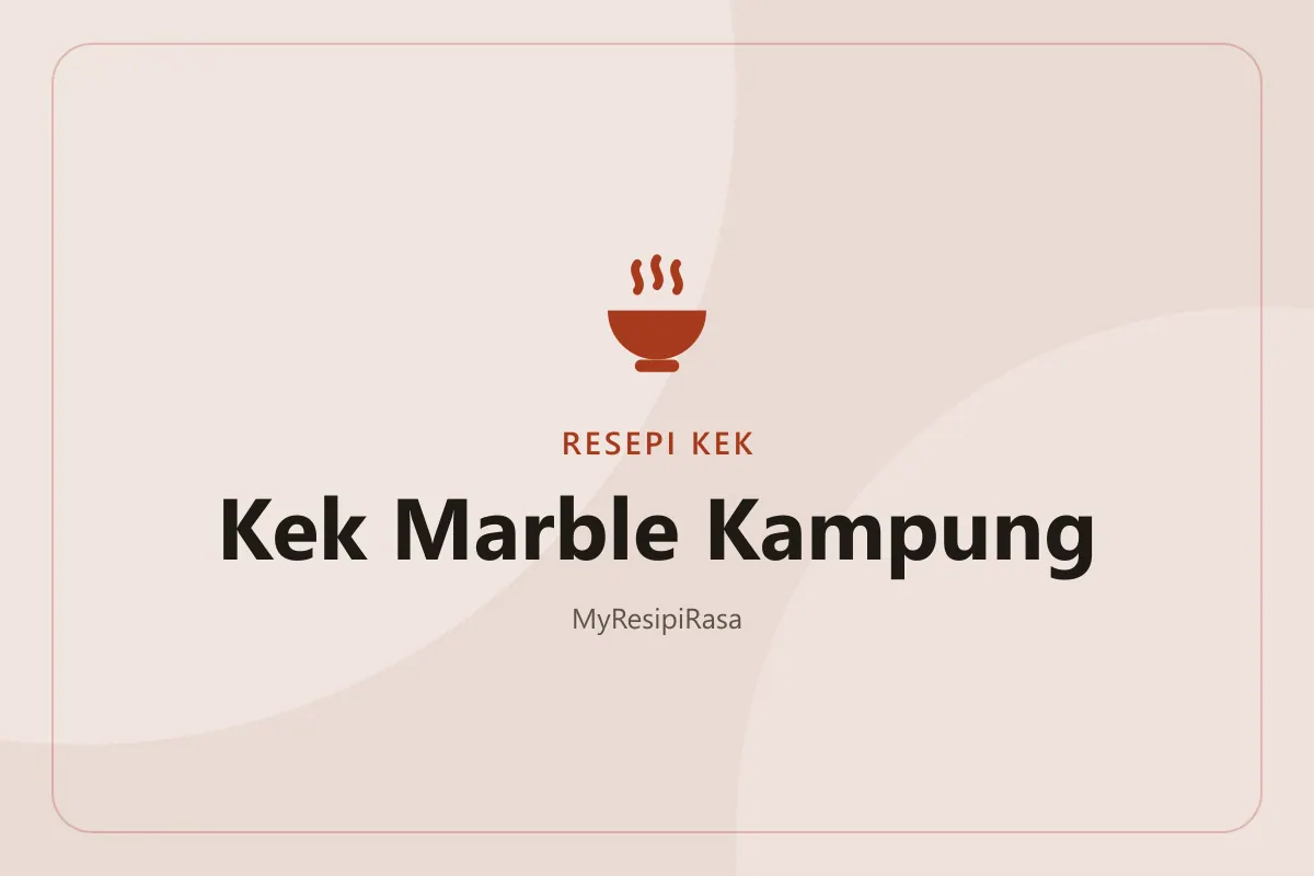 Resepi kek marble kampung: potongan kek mentega dengan corak lorek coklat yang cantik