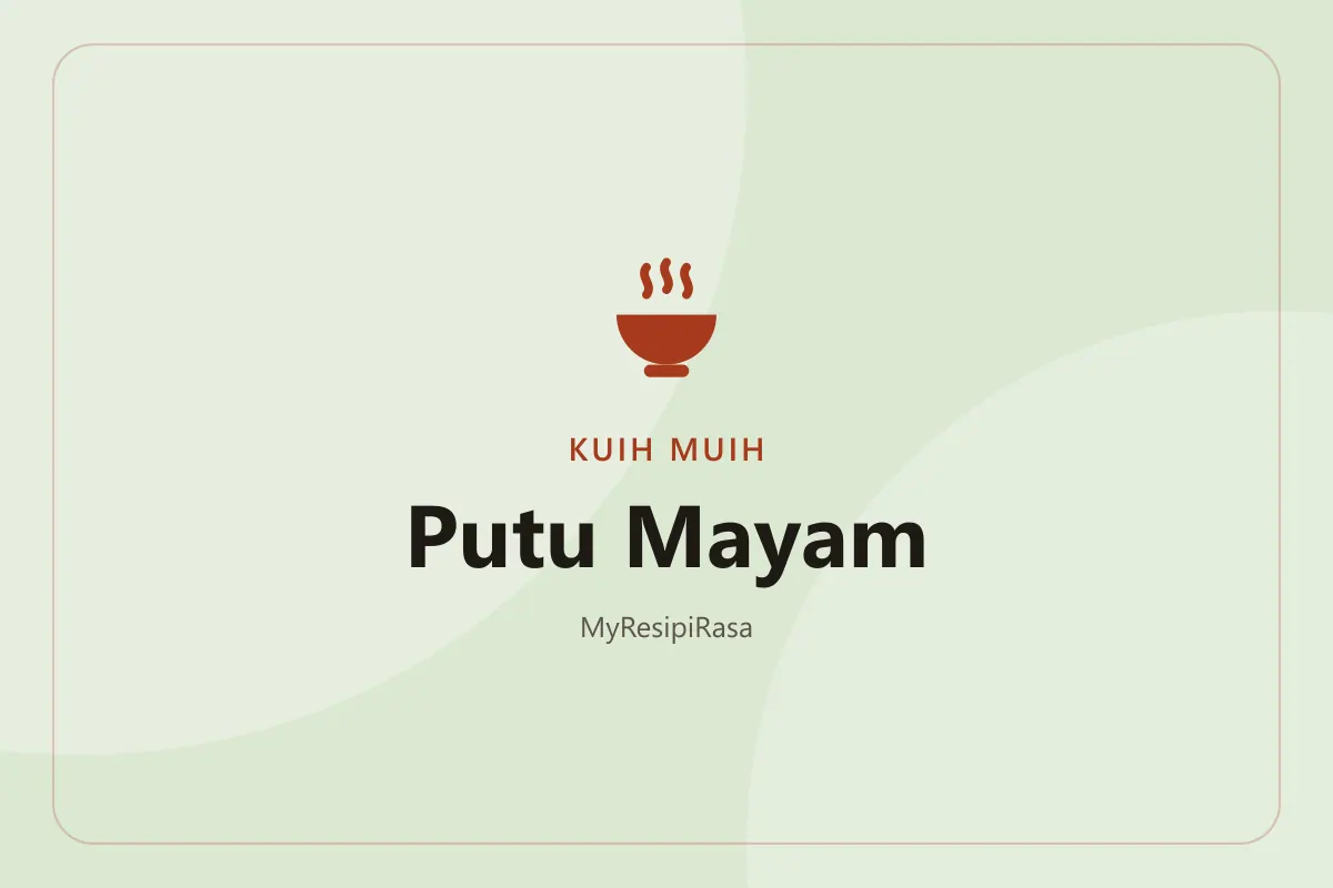 Resepi putu mayam lembut di atas daun pisang bertabur kelapa parut dan gula melaka parut
