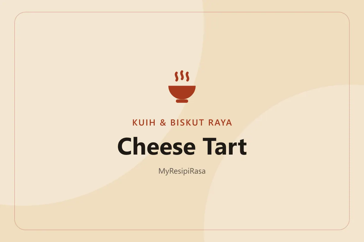 Resepi cheese tart mini dengan inti krim keju leleh berwarna keemasan di atas piring