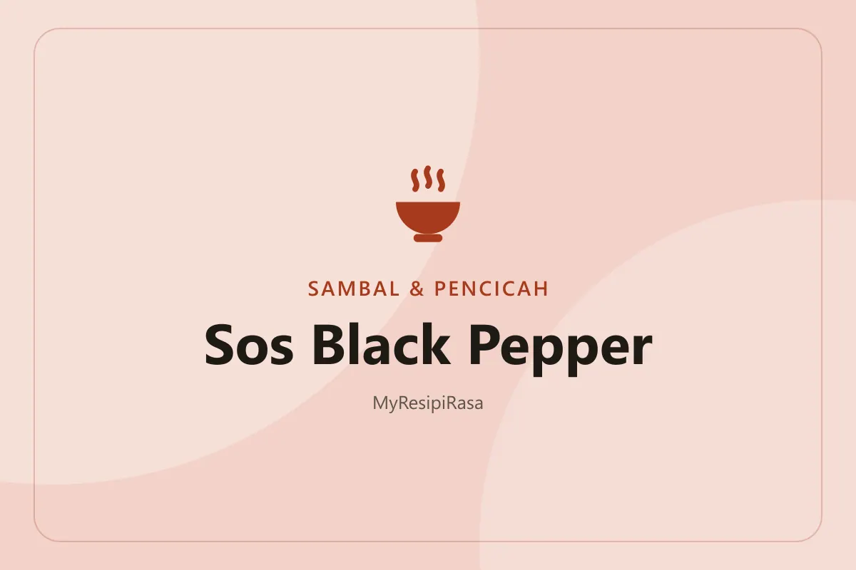Sos black pepper pekat berwarna perang dituang di atas ayam panggang
